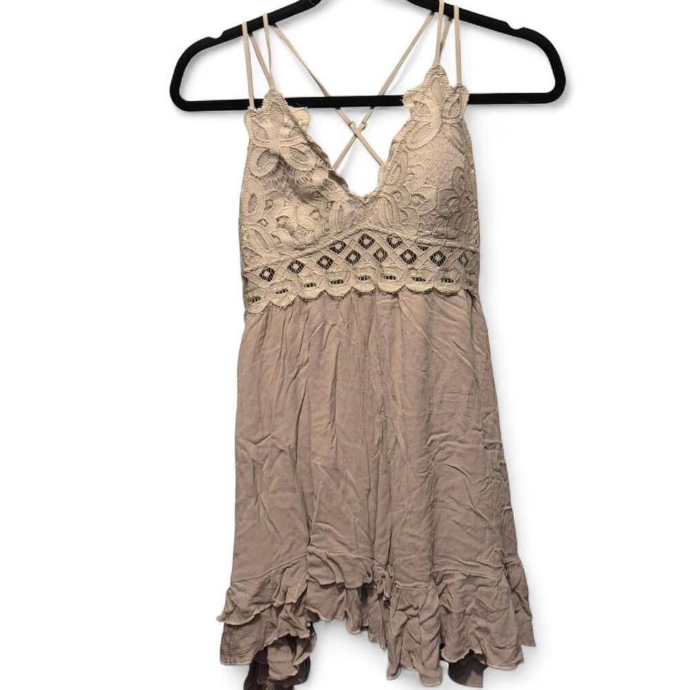 Unbranded Women's Grey and Tan Dress